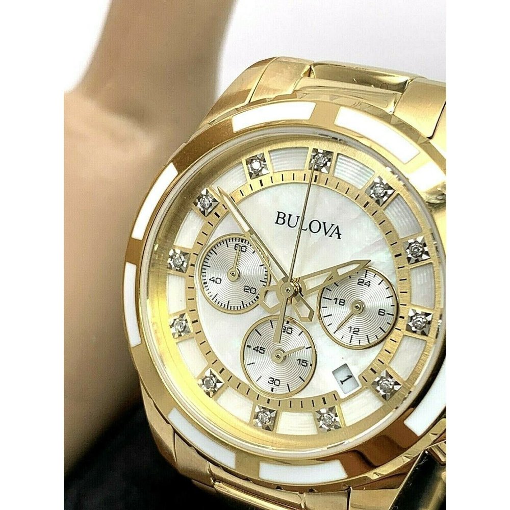 Bulova Women's Watch 97P146 Chronograph Gold Tone